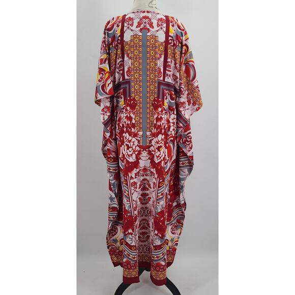 Miss Lavish London women's red embellished kaftan tunic NWT Size Small - Picture 3 of 12
